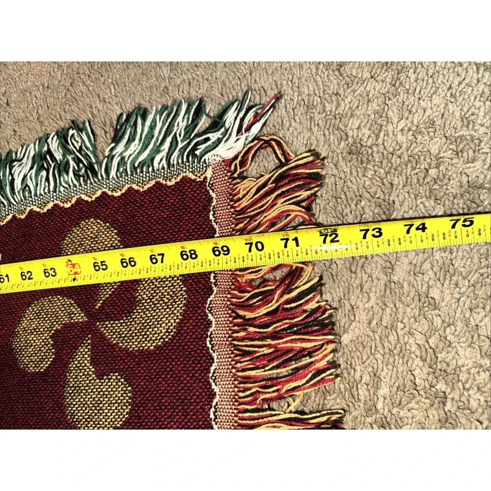 Vintage Bob Timberlake Throw Tapestry Blanket Houses Flowers Village Made in USA